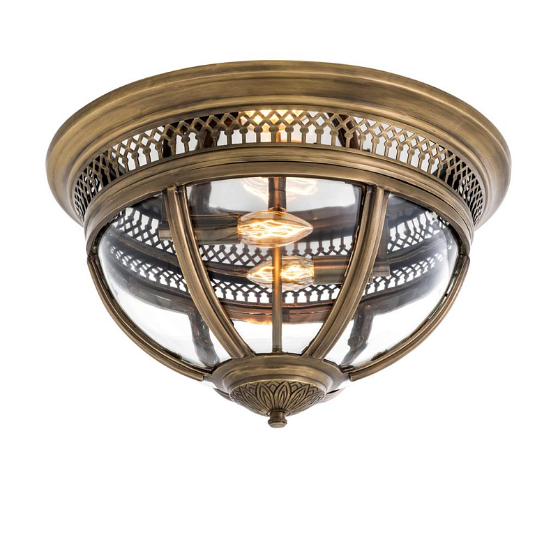 Потолочный светильник Ceiling Lamp Residential Antique brass Латунь Античная полированная Прозрачное Стекло в Тюмени | Loft Concept 