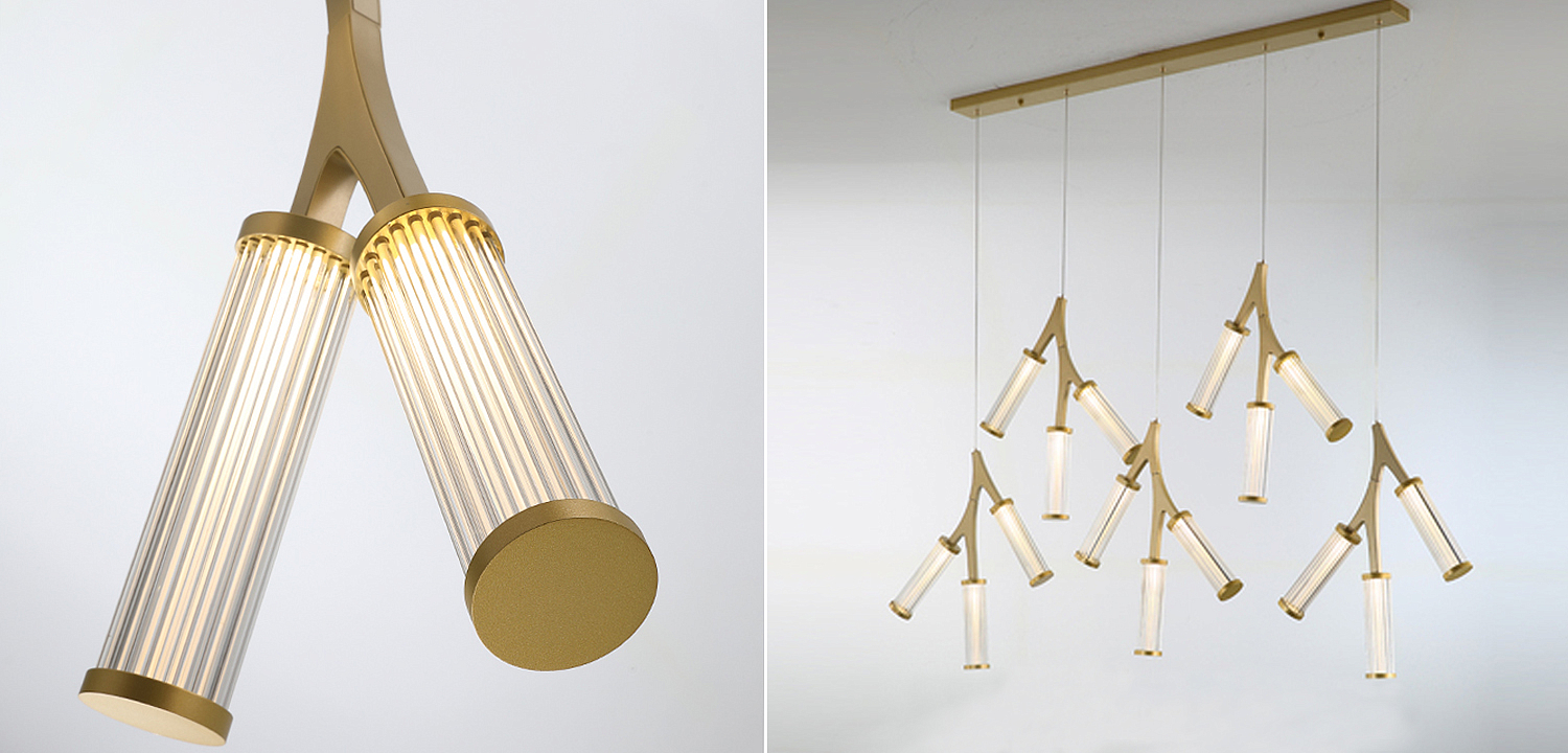 Люстра Cylinder Branches Chandelier Gold 15 Люстра Cylinder Branches Chandelier Gold 15 - Loft-Concept в Тюмени