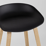 Барный стул на ножках из натурального дерева Boras Black варинант исполнения - 7 | Loft Concept в Тюмени