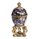 Шкатулка в форме яйца на величественных львах из фарфора с бронзовыми элементами Eden Garden варинант исполнения - 1 | Loft Concept в Тюмени