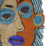 Арт-Объект плетеный из нитей Абстрактный портрет Joana Schneider  варинант исполнения - 1 | Loft Concept в Тюмени