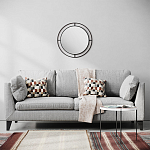 Настенное зеркало круглой формы в черной металлической раме BUBBLE MIRROR BLACK варинант исполнения - 3 | Loft Concept в Тюмени