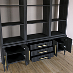 Модульный стеллаж Primo из трех составных элементов Черный дуб варинант исполнения - 4 | Loft Concept в Тюмени