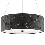 Люстра в форме цилиндра с чёрным фактурным абажуром Round Necklines варинант исполнения - 4 | Loft Concept в Тюмени