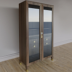 Дизайнерский шкаф витрина Elsa Dreams Walnut с 4-мя ящиками варинант исполнения - 3 | Loft Concept в Тюмени