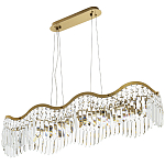 Линейная люстра с подвесками из хрусталя Ludivine Linear Chandelier варинант исполнения - 1 | Loft Concept в Тюмени