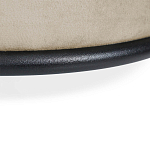 Банкетка круглая бежевый велюр на 4-х металлических ножках черного цвета SANJAY варинант исполнения - 3 | Loft Concept в Тюмени