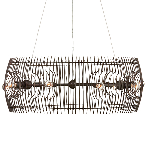 Люстра круглая из тонких прутьев Thin Bronze Rods