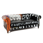 Диван Честерфильд граффити graffiti Orange Sofa натуральная кожа варинант исполнения - 2 | Loft Concept в Тюмени