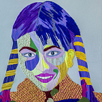 Картина с вышивкой Портрет wall panel People with the yellow ear 3 варинант исполнения - 2 | Loft Concept в Тюмени