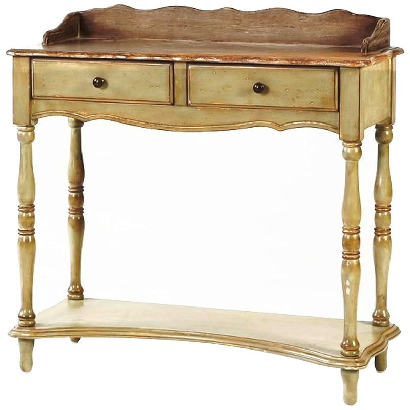 Деревянная консоль в стиле прованс с двумя ящиками Margery Wooden Provence Console Table Золотой дуб Деревянная консоль в стиле прованс с двумя ящиками Margery Wooden Provence Console Table Золотой дуб в Тюмени | Loft Concept
