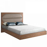 Кровать двуспальная с высоким изголовьем из дерева и подушек из экокожи Modern Look варинант исполнения - 1 | Loft Concept в Тюмени