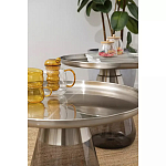 Кофейный столик с основанием из закаленного стекла Classic Round Gray Table варинант исполнения - 3 | Loft Concept в Тюмени