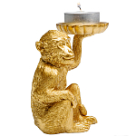Подсвечник золотая обезьяна с блюдцем Golden Monkey варинант исполнения - 2 | Loft Concept в Тюмени