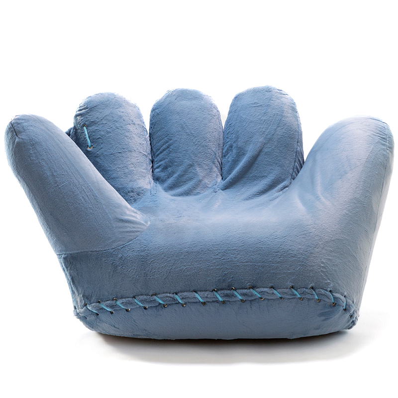 Дизайнерское плюшевое кресло в форме руки голубое Poltronova Joe Plush Baby Blue Armchair Голубой в Тюмени | Loft Concept 