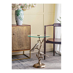 Столик с круглой стеклянной столешницей и корпусом в виде двух павлинов на ветке Table Two Peacocks варинант исполнения - 6 | Loft Concept в Тюмени