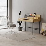 Стол письменный с выдвижным ящиком цвета древесины LEILA WORKING TABLE OAK ANTHRACITE варинант исполнения - 8 | Loft Concept в Тюмени