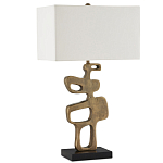 Настольная лампа с фигурным каркасом и прямоугольным тканевым абажуром Brutalist Profile варинант исполнения - 4 | Loft Concept в Тюмени