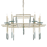 Люстра линейная с круглыми прозрачными подвесками  Horizontal Rectangular Chandelier варинант исполнения - 4 | Loft Concept в Тюмени