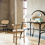 Письменный стол с круглой плетёной панелью для крепления заметок Allegory варинант исполнения - 2 | Loft Concept в Тюмени