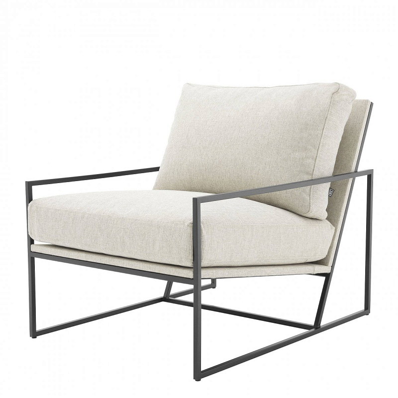 Кресло Eichholtz Chair Rowen Молочный Темная бронза в Тюмени | Loft Concept 
