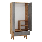 Шкаф с фасадом цвета серый бетон Grace of Furniture варинант исполнения - 2 | Loft Concept в Тюмени