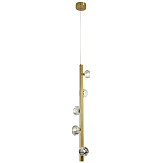 Подвесной светильник c 5-ю хрустальными плафонами Metal Tube Crystal Brass Hanging Lamp варинант исполнения - 2 | Loft Concept в Тюмени