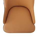 Стул оранжевый с высокой спинкой из искуственной кожи на серых металлических ножках Enigma Orange варинант исполнения - 3 | Loft Concept в Тюмени