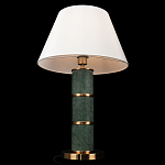 Настольная лампа на основании из зеленого мрамора с белым абажуром Noelia Green варинант исполнения - 4 | Loft Concept в Тюмени