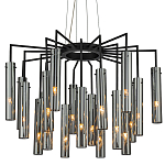 Люстра со стеклянными цилиндрическими плафонами Luminous Cylinders Smoky варинант исполнения - 3 | Loft Concept в Тюмени