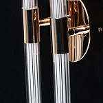 Бра с круглым основанием золотого цвета и двумя вертикальными плафонами Hex Scaffold варинант исполнения - 5 | Loft Concept в Тюмени