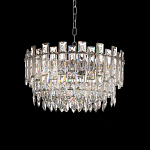 Круглая люстра с хрустальными подвесками на серебряном каркасе Gorgeous Crystal Light варинант исполнения - 1 | Loft Concept в Тюмени