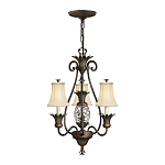 Люстра бронзового цвета с 3-мя кремовыми текстильными абажурами Hinkley варинант исполнения - 2 | Loft Concept в Тюмени