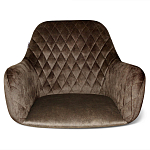 Барный стул со спинкой и подлокотниками на 4-х черных ножках Douglas Rhombus Коричневый Велюр варинант исполнения - 3 | Loft Concept в Тюмени