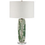 Настольная лампа керамическая с кремовым абажуром Scenic Column варинант исполнения - 5 | Loft Concept в Тюмени