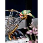 Чаша из прозрачного стекла на бронзовых ножках с фигурками попугаев Eden Garden варинант исполнения - 3 | Loft Concept в Тюмени