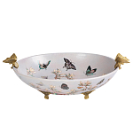 Белое фарфоровое блюдо с изображением бабочек Eden Garden варинант исполнения - 1 | Loft Concept в Тюмени