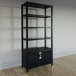 Стеллаж со стеклянными полками Elsa Dreams Black варинант исполнения - 1 | Loft Concept в Тюмени