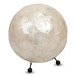 Настольная лампа из перламутра на металлическом каркасе Indonesian Egg варинант исполнения - 2 | Loft Concept в Тюмени