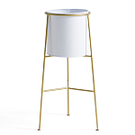 Кашпо из металла и латуни Elegance Elevated Planters белое варинант исполнения - 1 | Loft Concept в Тюмени