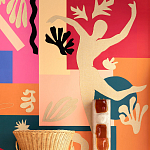 Обои ручная роспись в стиле Арт-деко Jazz Original colourway on painted silk with embroidery варинант исполнения - 4 | Loft Concept в Тюмени