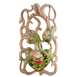 Маска деревянная резная расписная Tropical Paradise варинант исполнения - 1 | Loft Concept в Тюмени