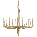 Люстра дизайнерская золотого цвета с 6-ю лампами на изогнутых рожках с текстурной поверхностью Hinkley варинант исполнения - 1 | Loft Concept в Тюмени