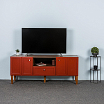 ТВ-тумба красная из массива бука с 2-мя дверками и ящиком Wenge Light варинант исполнения - 7 | Loft Concept в Тюмени