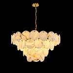 Люстра подвесная четырехъярусная с подвесками в форме дисков Cryptocrystalline Stone варинант исполнения - 1 | Loft Concept в Тюмени