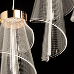 Люстра каскадная с 10-ю прозрачными плафонами Wave Line варинант исполнения - 8 | Loft Concept в Тюмени