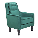 Кресло с мягкой обивкой из велюра на 4-х ножках из массива березы Scarlett Armchair green варинант исполнения - 1 | Loft Concept в Тюмени