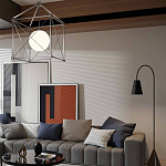 Торшер с изогнутым корпусом на бетонном основании Black Portland варинант исполнения - 4 | Loft Concept в Тюмени