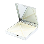 Таблетница карманная квадратная с 4-мя отделениями с зеркалом и накладкой из натурального камня Тигровый глаз Silver Stone Pillboxes варинант исполнения - 3 | Loft Concept в Тюмени