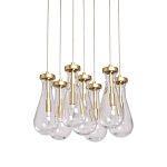 Люстра с 7-ю прозрачными плафонами из стекла в форме капли Lucid Rain  варинант исполнения - 1 | Loft Concept в Тюмени